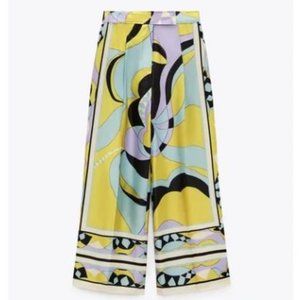Zara Wide Leg Printed Palazzo Pants